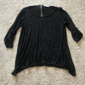 Olivia Moon Black Top Sz S